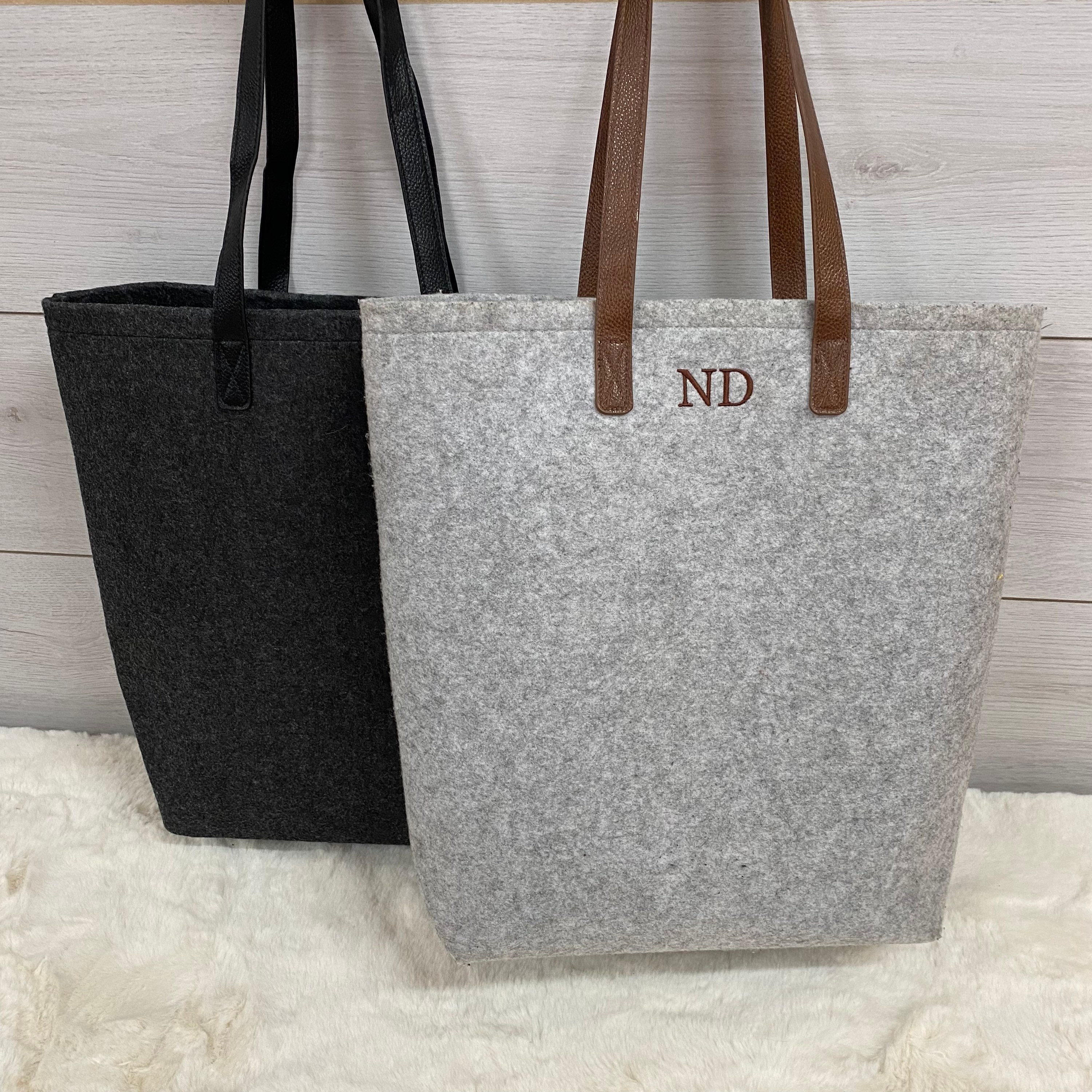 Personalised felt tote bag hotsell