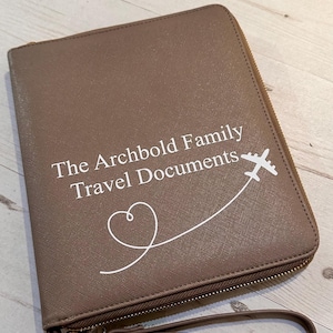 Personalised Travel Organiser, Initial, Monogram, Travel Document Holder, Personalised Passport Holder image 2