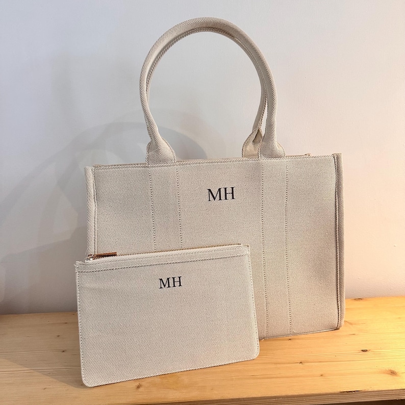 Personalised Tote Bag, Large Canvas Tote Bag, Airport Tote Bag, Matching Travel Wallet & Bag Set, Hand Luggage Bag, Personalised Cabin Bag image 12
