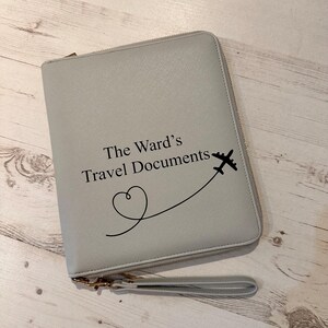Personalised Travel Organiser, Travel Document Holder, Personalised Passport Holder, Printed Family Travel Organiser, Holiday Essential zdjęcie 5