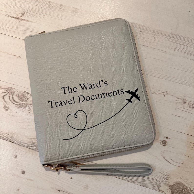 Personalised Travel Organiser, Travel Document Holder, Personalised Passport Holder, Printed Family Travel Organiser, Holiday Essential zdjęcie 5