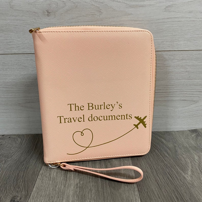 Personalised Travel Organiser, Initial, Monogram, Travel Document Holder, Personalised Passport Holder image 7