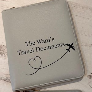 Personalised Travel Organiser, Initial, Monogram, Travel Document Holder, Personalised Passport Holder image 3