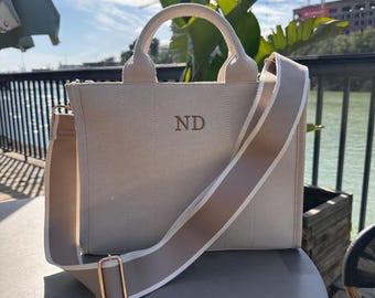 Personalised Tote Bag, Large Canvas Tote Bag, Embroidered Tote, Airport Tote Bag, Matching Travel Wallet & Bag, Hand Luggage Bag, Cabin Bag