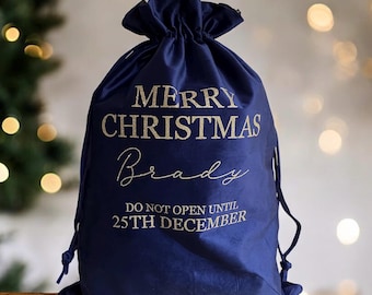 Personalised Velvet Santa Sack, Personalised Christmas Gift Bag, Personalised Christmas Sack