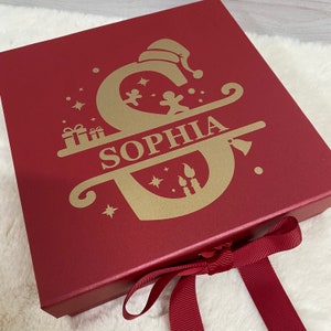 Personalised Christmas Gift Box, Christmas Gift Box, White Christmas Eve Box, Gift Box with Ribbon, Christmas Eve Box, Christmas Gift Box