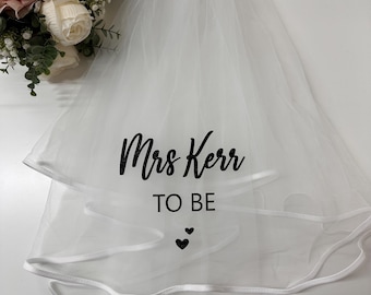 Personalised hen party veil & sash set, classy personalised veil, bride to be gift, bridal shower, hen party sash,  Bride Veil, Bride Sash