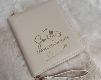 Personalised Travel Organiser, Travel Document Holder, Personalised Passport Holder,  Printed Family Travel Organiser, Holiday Essential