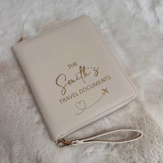 Personalised Travel Organiser, Travel Document Holder, Personalised Passport Holder,  Printed Family Travel Organiser, Holiday Essential