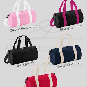 Five bags that are available to buy from this listing.  Classic Pink/White, Black/Hot pink, Black/Black, Navy/Offwhite and Red/Offwhite.