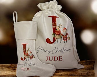 Personalised Velvet Santa Sack, Personalised Christmas Stocking, Personalised Christmas Gift Bag, Personalised Christmas Sack, Present Bag