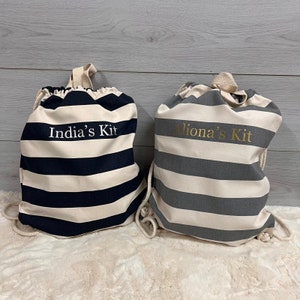 Personalised Nautical Drawstring Bag, Personalised Swimmng Bag, Rucksack, Gym Bag, Nursery Bag, Gymsac, Beach Bag, available in 3 colours image 5