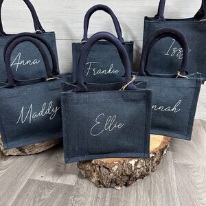 Personalised Bridesmaid Gifts Bag, Bridesmaid Proposal Bag, Hen Party Bag, Burlap Tote, Monogram Tote, Mini Tote, Personalised Jute Tote Bag