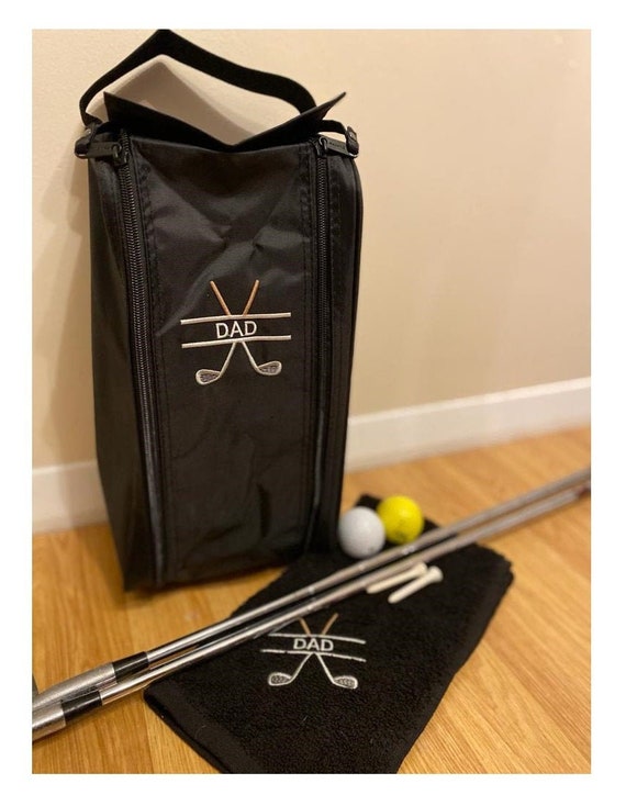 Personalised Golf Shoe Bag Towel Gift Set Golf Bag Shoe Bag Golf Towel Fathers Day Gift Golf Gift Personalised With Embroidery Etsy