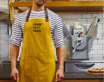 Custom Apron with pocket, Cooking Apron, BBQ Apron, Kitchen Apron, Gift for him, Gift for her, Printed to order, Available in 5 colours.