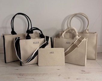 Personalised Tote Bag, Large Canvas Tote Bag, Airport Tote Bag, Matching Travel Wallet & Bag Set, Hand Luggage Bag, Personalised Cabin Bag