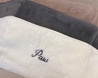 Personalised Hot Water Bottle with wrap around adjustable waist belt. Embroidered Hot water bottle, Perfect Mothers Day gift, Birthday Gift