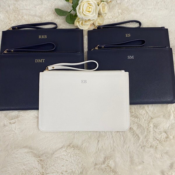 Personalised Clutch Bag, Bridesmaid Proposal, Maid of Honour, Bridesmaid Clutch Bag, Monogram Personalised Clutch Bag, Prom Bag Wristlet