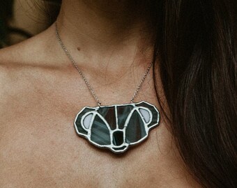 Koala glass necklace, stainedglass nature inspired, unique animal shaped jewelry, best gift for christmas, woman mothers gift, wildlife