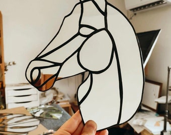 HORSE mirror, ANIMAL shape mirror, home decoration, modern design decor, black, silver, best gift for Christmas, xmas, wedding, totem