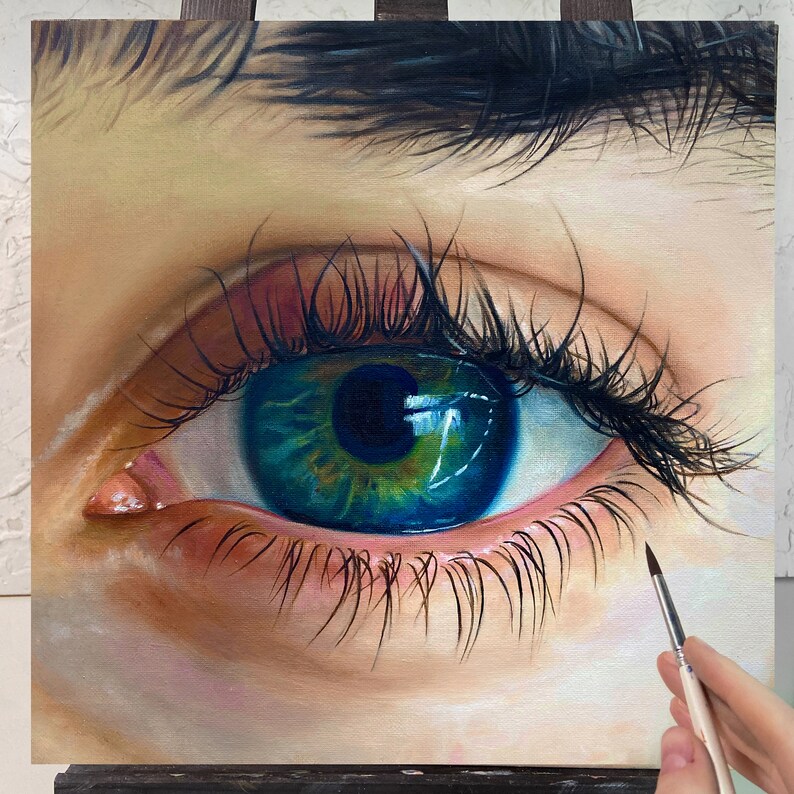FEMALE EYE PAINTING Eye Original Oil Painting On Canvas Etsy