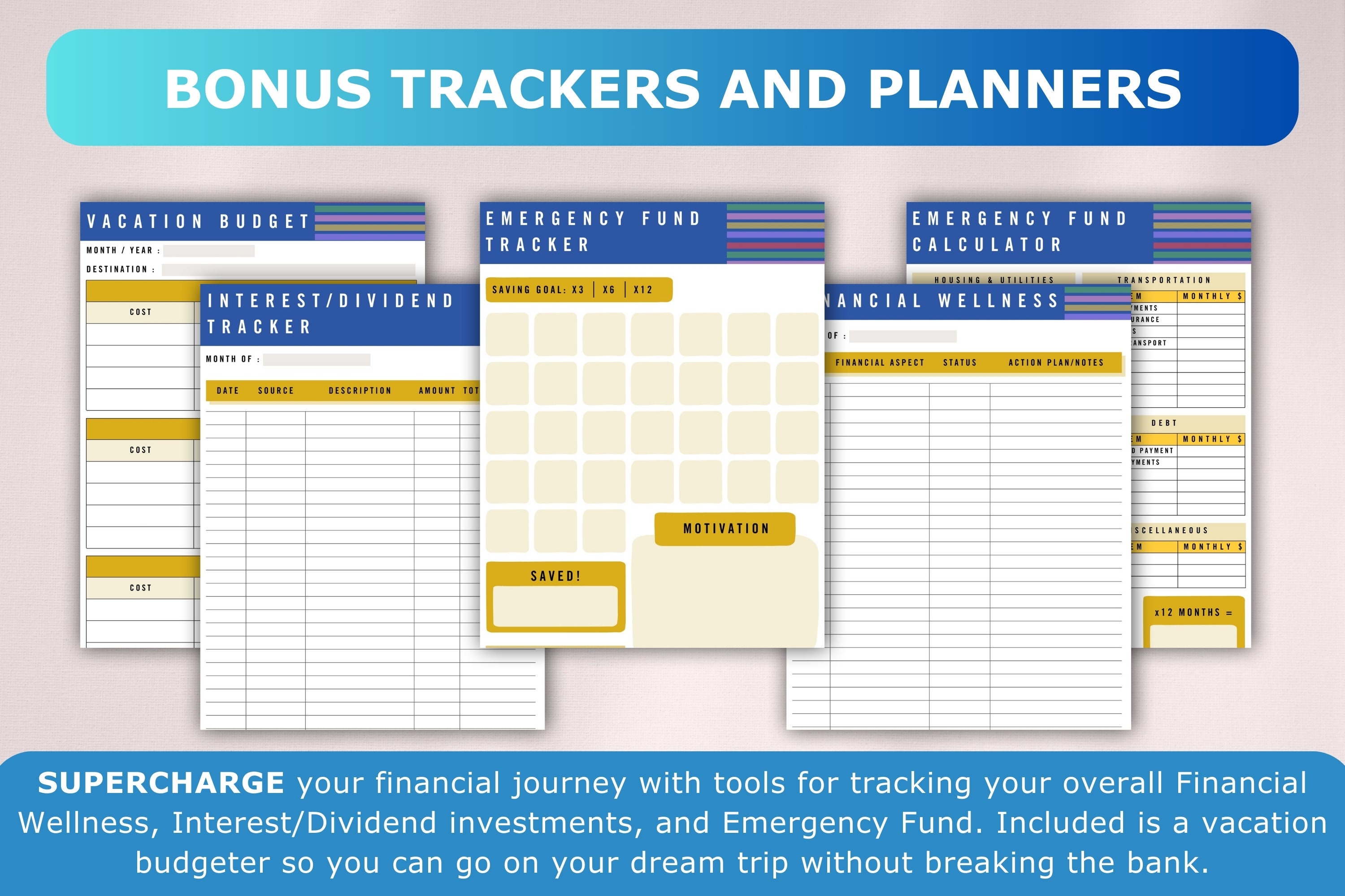 Finance Planner Bundle: Printable Personal Budget Expense Tracker, A5 ...