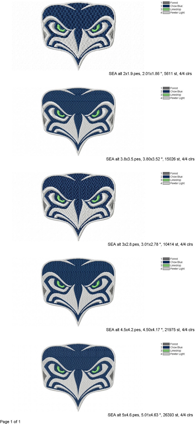 Hawk face facetobeak logo stitch filled embroidery design  etsy