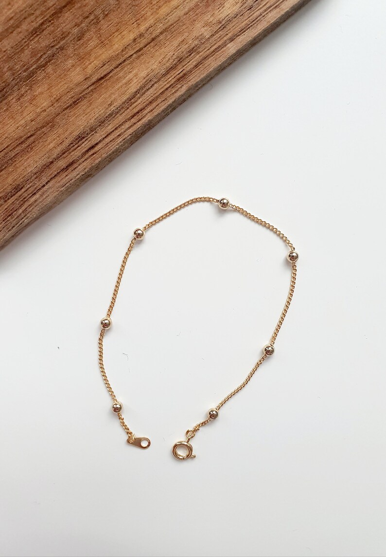 Gold plated bracelet from ball chain