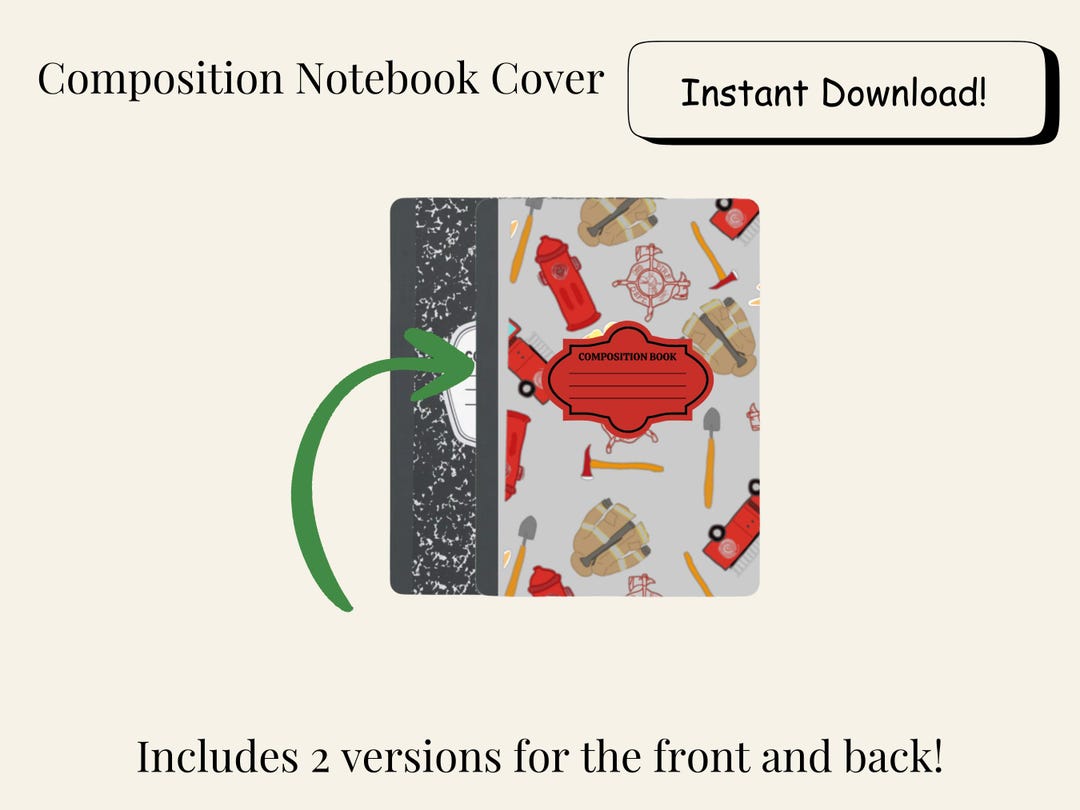 Firefighter Notebook Cover – DIY Printable for Teachers & Fans - Etsy