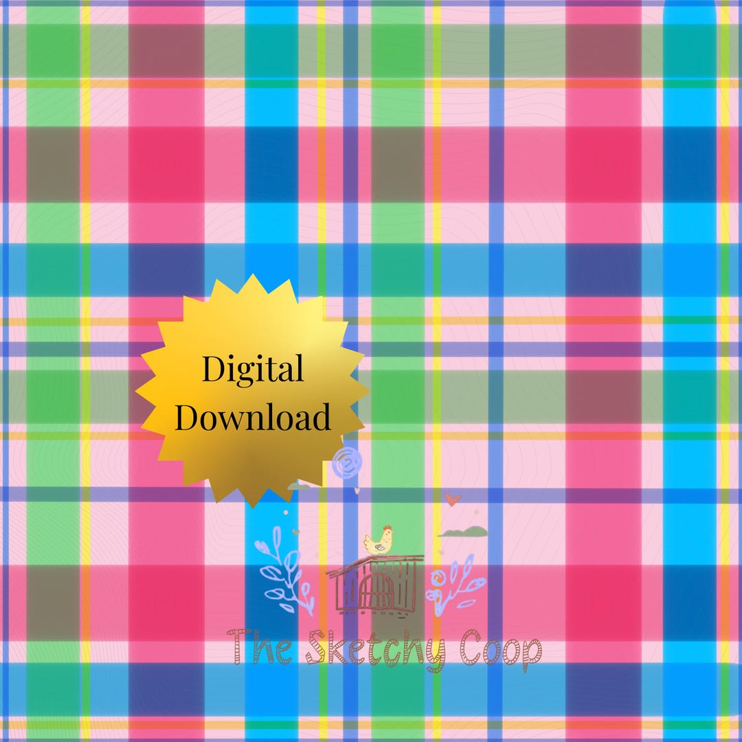 Pastel Plaid Seamless Pattern | Colorful Tartan Check Digital Paper ...