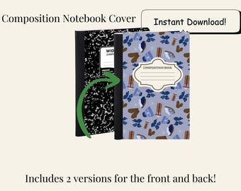 Afdrukbare lerarennotitieboekomslag | Samenstelling notitieboek 7,5 x 9,7, cadeau direct te downloaden