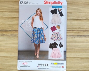 New FF Simplicity Sewing Pattern #K8176 #Sew With Us Multisize 14 16 18 20 22 Skirt Casual Skirt Chic Flared Skirt Summer Skirt Vacation