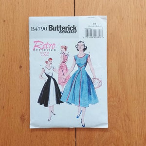 New FF Retro Butterick '52 Sewing Pattern #B4790 Multisize 8-14 Very Easy 1950s Design Fit 'n Flare Wrap Dress New Look Vacation Holiday