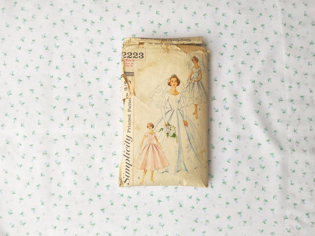 Vintage 1950s Simplicity Sewing Pattern 2223 Size 14 Bust 34 Wedding ...
