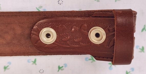 Vintage 1970s 1980s Brown Leather Belt No Buckle … - image 6