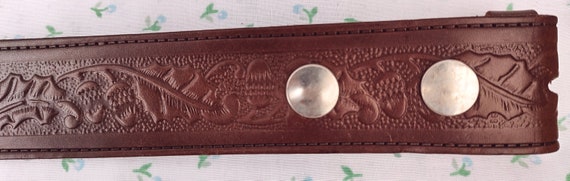 Vintage 1970s 1980s Brown Leather Belt No Buckle … - image 4