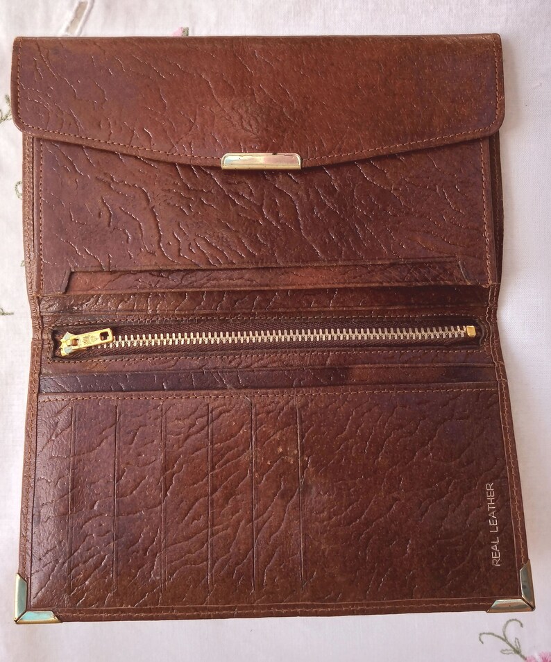 Vintage 1960s 1970s Large Size Men's Wallet Brown Leather | Etsy