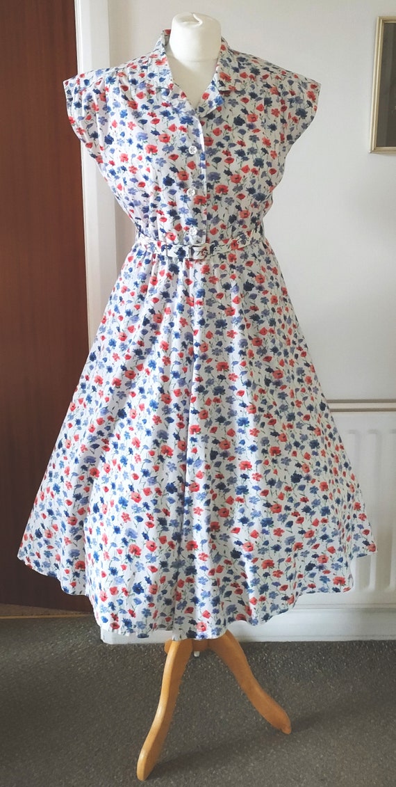Vintage Style 1950s Swing Dress Size 12/14 Fit 'n… - image 2