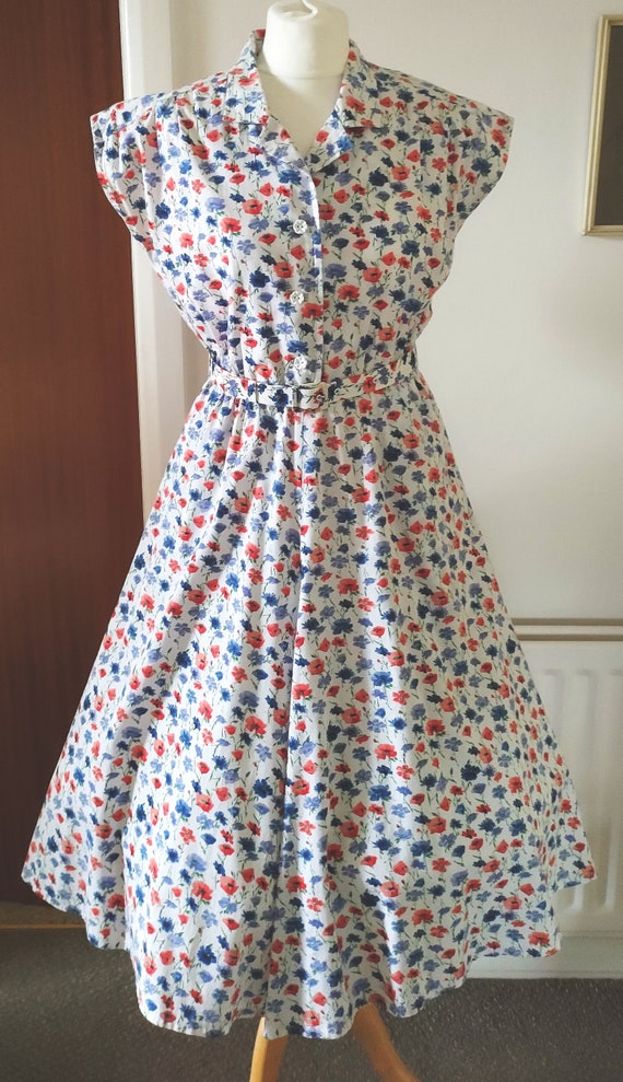 Vintage Style 1950s Swing Dress Size 12/14 Fit 'n… - image 3