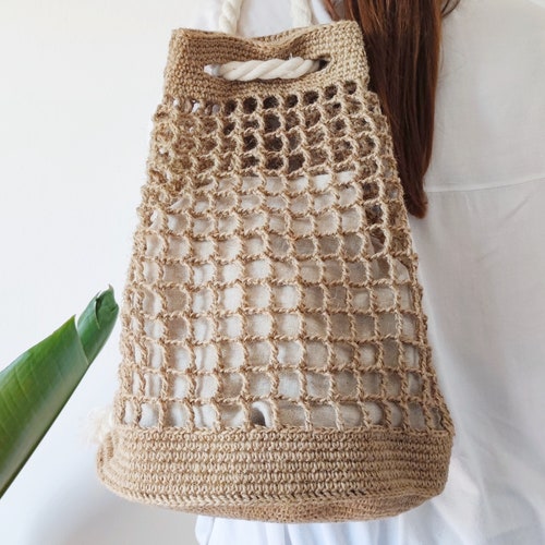 Crochet Your Own Large Natural Jute Beach Bag Crochet Market - Etsy