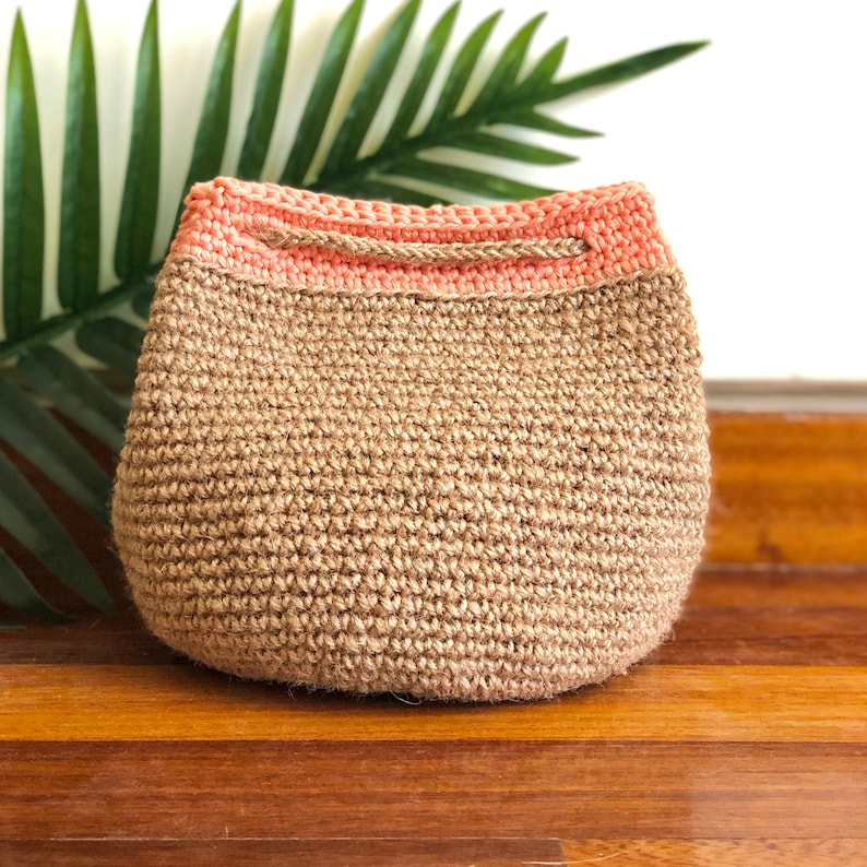 Jute Bucket Bag Size S Etsy