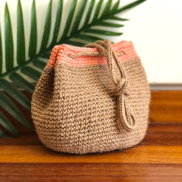 Crochet your own Jute Bucket Bag, Size S, Printable PDF Pattern, Instant Download