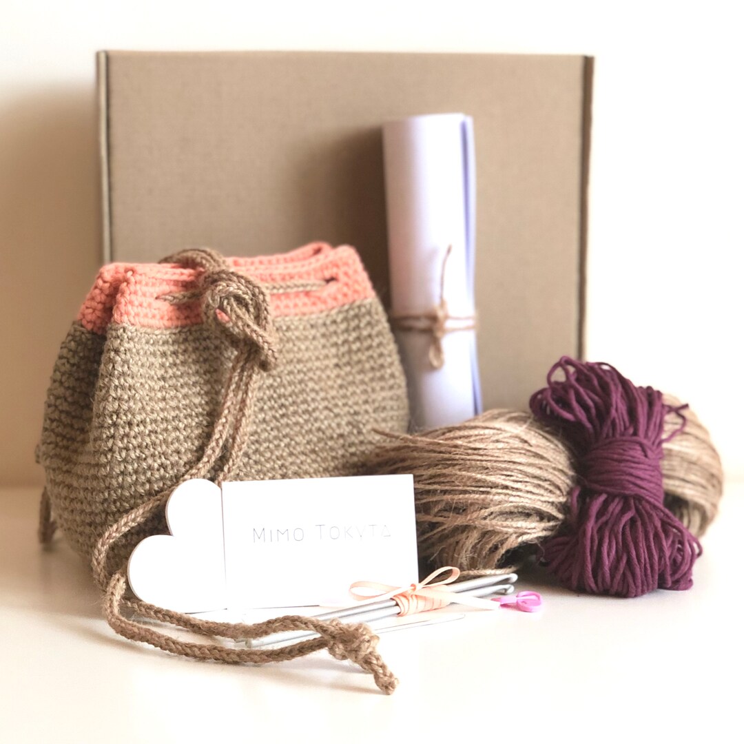 Jute crochet bucket bag