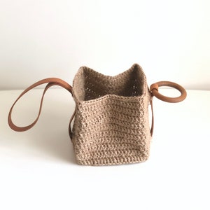 Mini Jute Leather Handbag, wristlet bag image 5