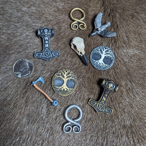 Handpainted Viking Resin Trinkets/Charms for Crafting