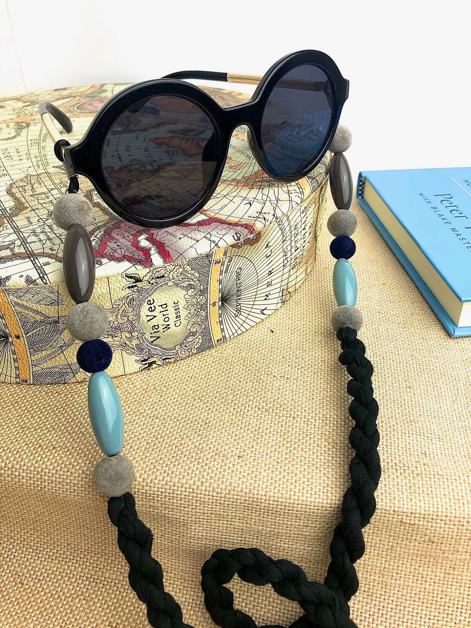 Gray Glasses Cord Funny Glasses Chain Velvet Glasses Cord Etsy