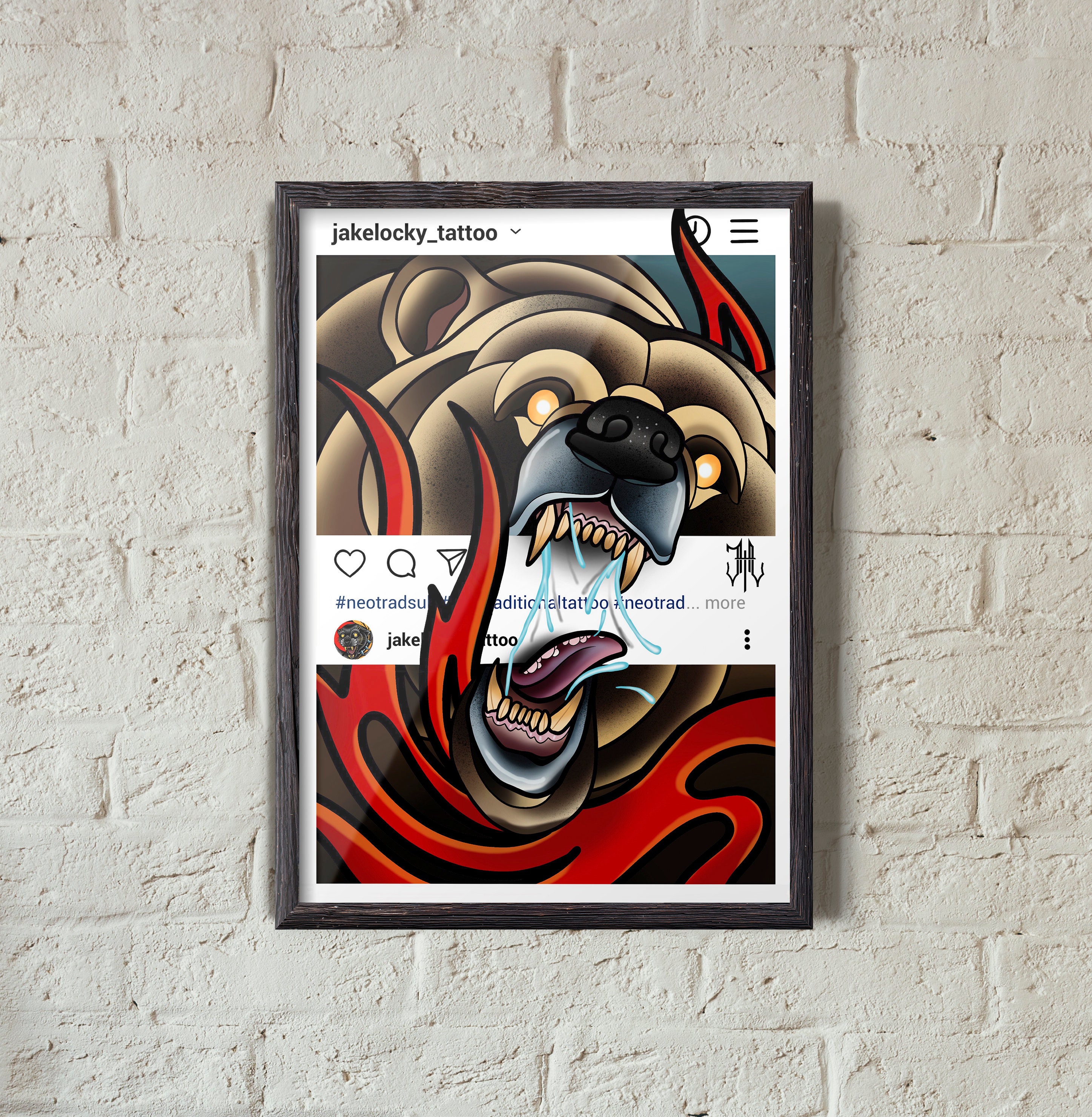 Instagram Bear Neo-traditional Tattoo Style Illustration - Etsy New Zealand Instagram Bear Neo-traditional Tattoo Style Illustration - Etsy New Zealand