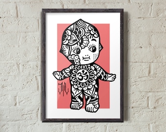 Tattooed Kewpie Doll | Neo-Traditional Style Illustration