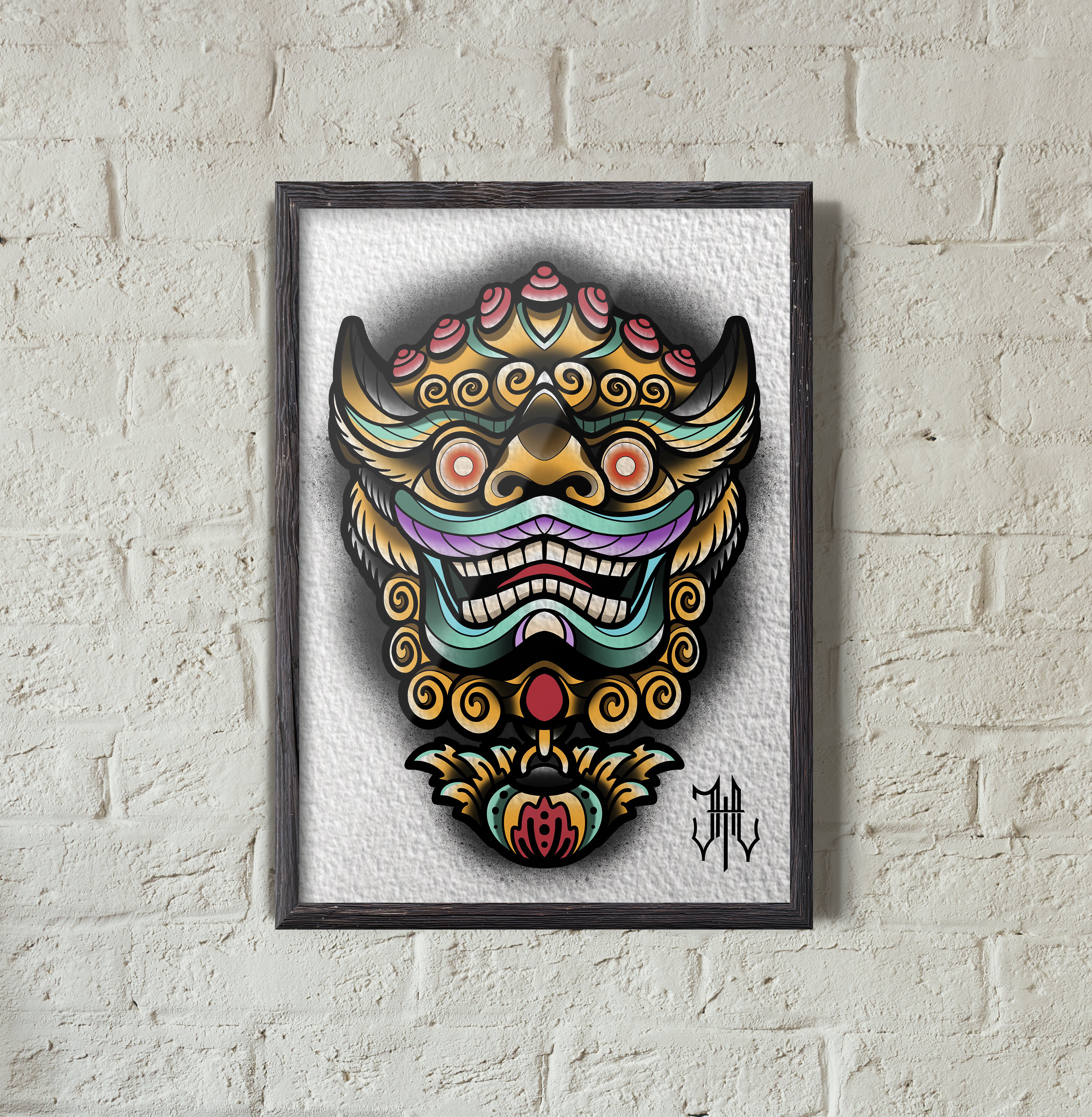 neo traditional foo dog drawing royalindianweddingoutfitsbrides