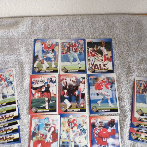 New England Patriots football tcg 1991 Score Andre Tippett Irving Fryar plus more mint to mint plus condition vintage football cards